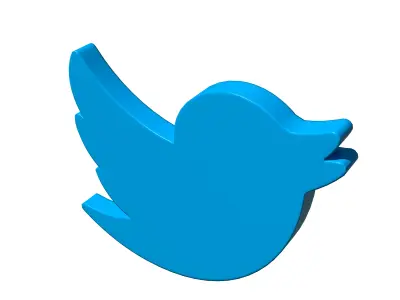  Twitter bird symbol Low-poly 3D model