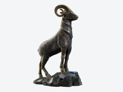 Goat Sculpture Low-poly 3D model