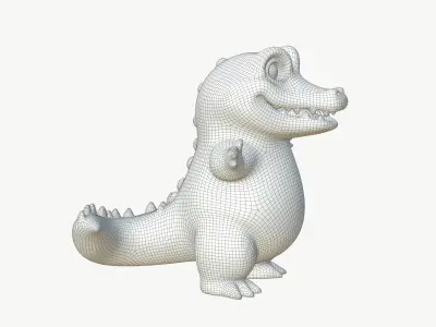 High-Quality Cartoon Crocodile PBR 3D model