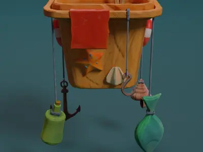 Sea asset Low-poly 3D model