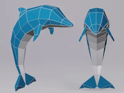 Low Poly Dolphin Geometric 3D model 3D model