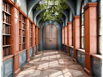 Library Hall Blender Scene Free 3D model