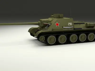 SU 100 with Interior HDRI 3D model