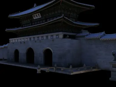 Korea - Gwang Hwa Mun - Seoul - Hi Poly 3D model