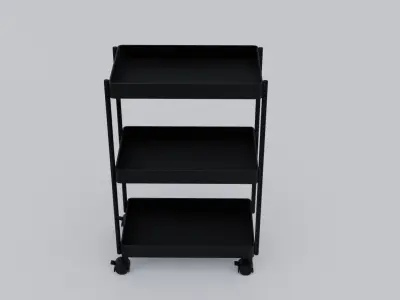 Small black utility roll cart Free 3D model