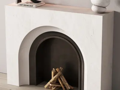 291 fireplace area decorative wall 09 minimal modern classic 00 3D model