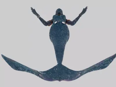 MERMAID WATER WORLD OCEAN CREATURE GINIKA AS ADAPTED Low-poly 3D model