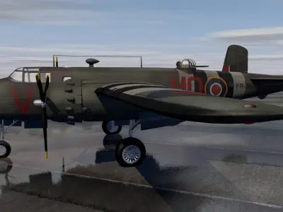 North American Mitchell Mk-2 - RAF 3D model
