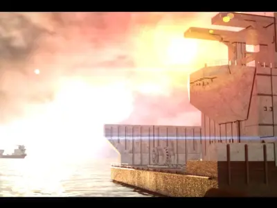 Huge aircraft carrier ship cargo ship Octane Render 3D model