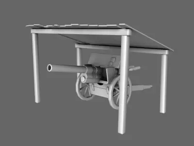 Artillery Cannon Canopy Free 3D model