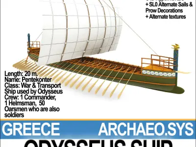 Greek Homeric Odysseus Ship 3D model