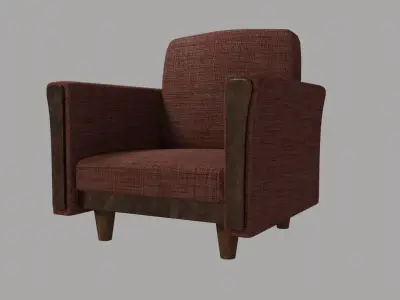 Retro armchair  Free low-poly 3D model