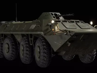 BTR-70 Russian APC Low-poly 3D model
