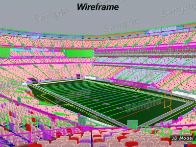 MetLife Stadium - New Jersey USA Low-poly 3D model