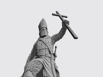 Bishop with great helmet and large cross 3D print model