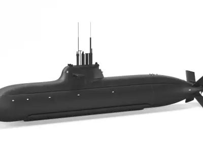Submarine HDW Class 212A Dry 3D model
