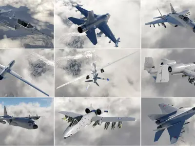 Military Planes 3D Model Collection