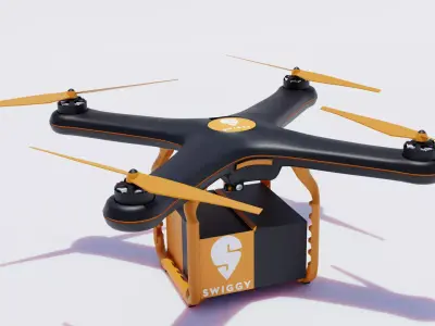 Package Delivery Drone Low-poly 3D model
