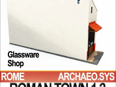 Roman Town Glassware Shop 1 2 Low Poly 3D model