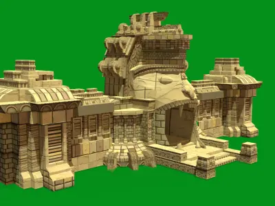 Stylized Monkey Temple Low-poly 3D model