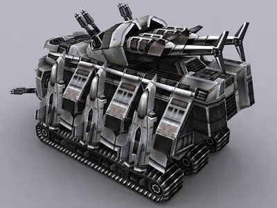 Sci-fi Tank AC7 machine Low-poly 3D model