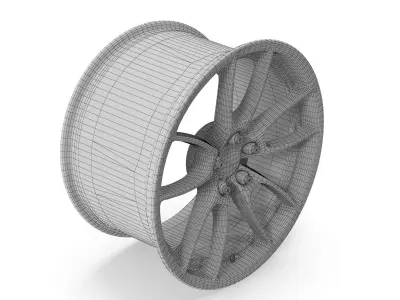 Carroll Shelby Wheel Company CS21 Forged Wheel Brushed Aluminum 3D model