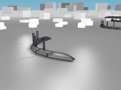 White and Red Road Traffic Barriers - Part 27 - Low-poly 3D model