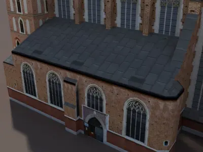 Church St Maria Low poly model Low-poly 3D model