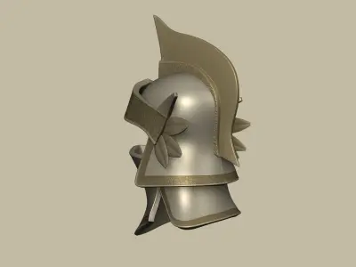 Bronze Knight Helmet - Medieval Character Design Low-poly 3D model