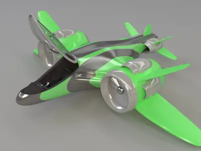 Spaceship toy jet fighter Low-poly 3D model