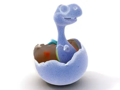 Dino Eggshell Surprise model pack Low-poly 3D model