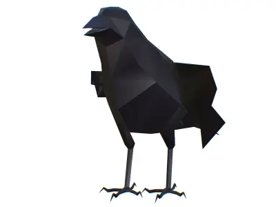 Animated Crow Lowpoly Art Style Low-poly 3D model
