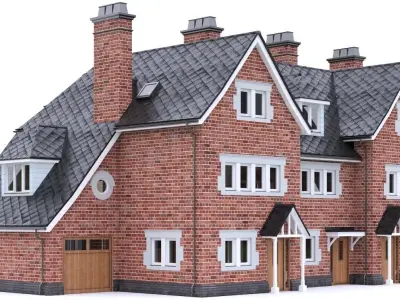 English Brick House 03 Low-poly 3D model