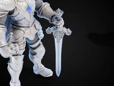 Stylized Sword - Ceremonial Royal Crowned - Game Ready 3D model