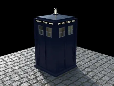 The Tardis Interior and Rigged Low-poly 3D model