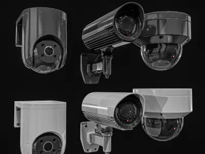 CCTV Camera Pack Low-poly 3D model