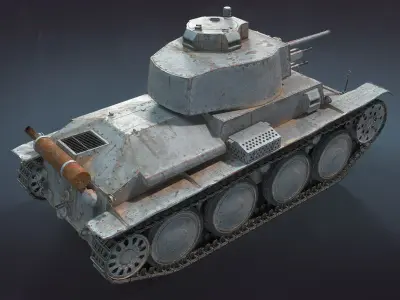 Tank PzKpfw 38t or LT vz38 Low-poly 3D model