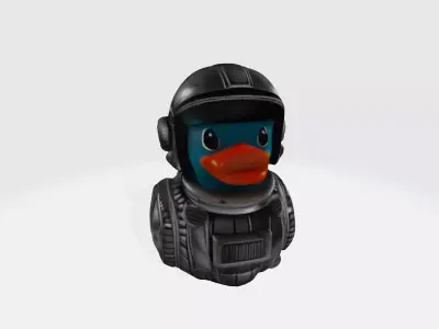 Robot duck 3d model Low-poly 3D model