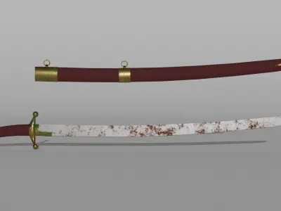 Turko Mongol Saber Low-poly 3D model