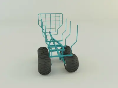 wood trailer model 3D model