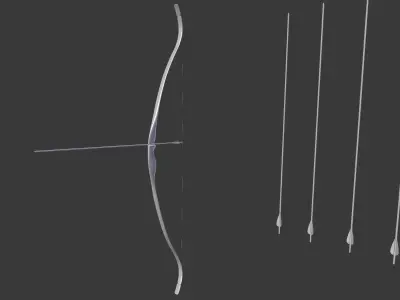 One-Piece Recurve Bow 3D model