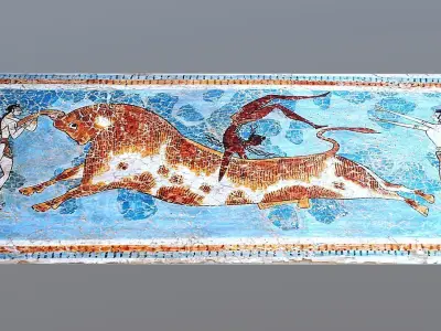 Minoic Art - Palace of Cnossos in Crete Low-poly 3D model