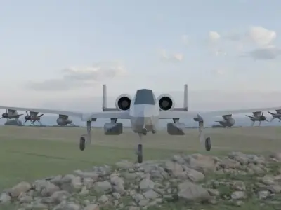 Fairchild Republic A-10 Thunderbolt II Free low-poly 3D model