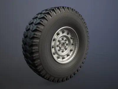 HMMWV M998 Wheel High-Poly 3D model