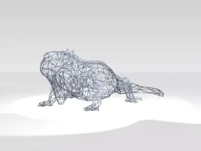 Iguana Wireframe 3D model