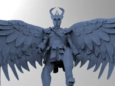 Angel warrior Full wings wide open 3D model