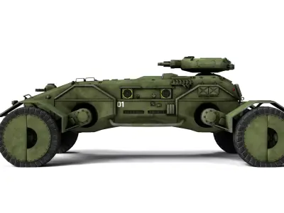 Apc758 Rigged Armored Personnel Carrier 3D Model  3D model