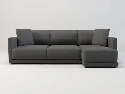 Gather arm wide chaise sectional sofa Free low-poly 3D model purchase
