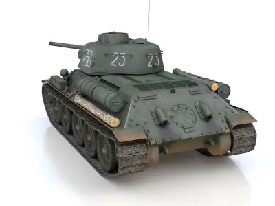 T-34-76 UZTM- Model 1943 - Soviet tank - 23 3D model