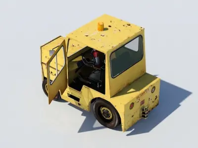 Harlan HT Light Tractor Aircraft Baggage Tug Low Poly weathered Low-poly 3D model